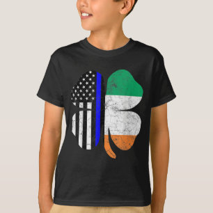 Irish American Flag Police Officer St. Patrick's D T-Shirt
