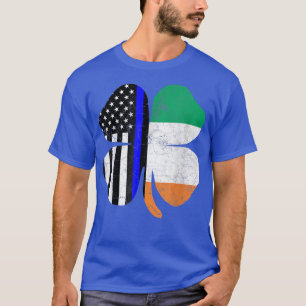 Irish American Flag Police Officer St T-Shirt