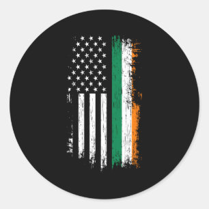 Irish American Flag Pride Ireland Usa Classic Round Sticker
