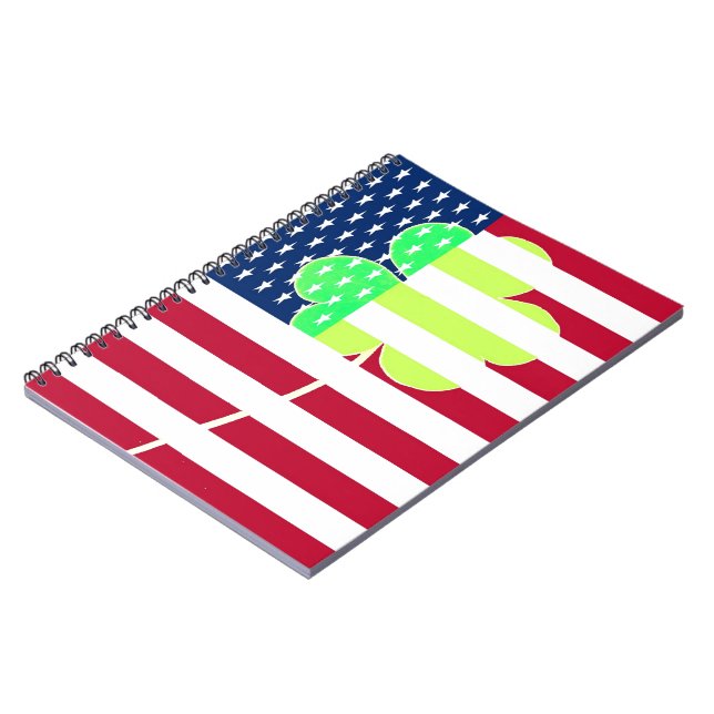 Irish American Flag Shamrock Clover St. Patrick Notebook (Left Side)