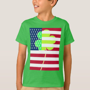 Irish American Flag Shamrock Clover St. Patrick T-Shirt