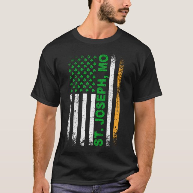 Irish American Flag St. Joseph, MO T-Shirt (Front)