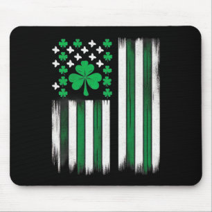 Irish American Flag St Patricks Day 2025 Men Lepre Mouse Pad