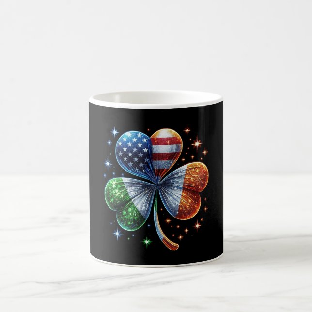 Irish American Flag  ST PATRICKS DAY Coffee Mug (Center)