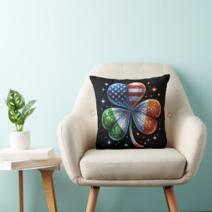 Irish American Flag ST PATRICKS DAY Cushion