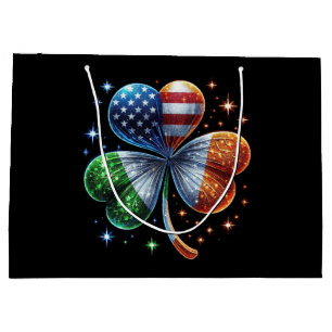 Irish American Flag ST PATRICKS DAY Large Gift Bag