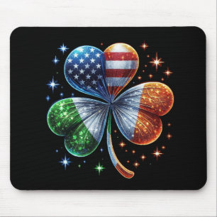 Irish American Flag ST PATRICKS DAY Mouse Pad