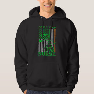 Irish American Flag St Patrick's Day One Lucky Nur Hoodie