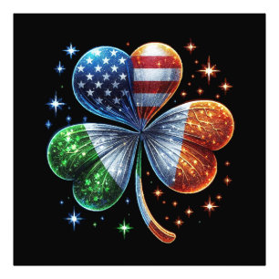 Irish American Flag ST PATRICKS DAY Photo Print