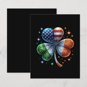 Irish American Flag ST PATRICKS DAY RSVP Card