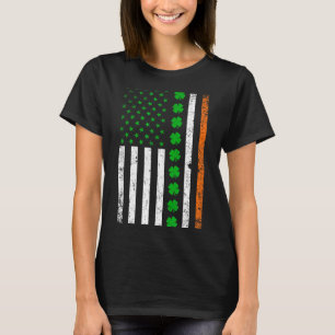 Irish American Flag St. Patrick's Day Shamrock T-Shirt