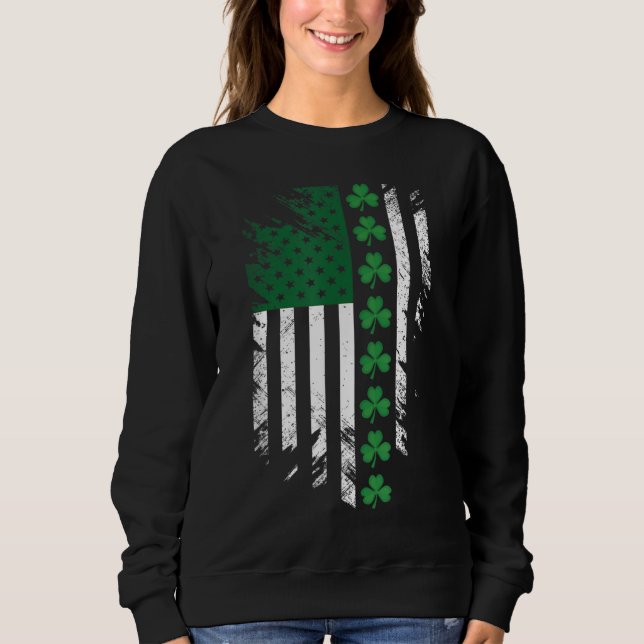 Irish American Flag St. Patrick's Day Sweatshirt (Front)