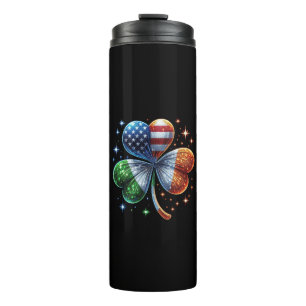 Irish American Flag ST PATRICKS DAY Thermal Tumbler