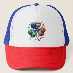 Irish American Flag ST PATRICKS DAY Trucker Hat