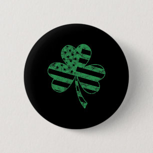 Irish American Flag Vintage Shamrock St Patricks D 6 Cm Round Badge