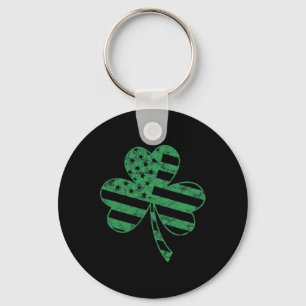 Irish American Flag Vintage Shamrock St Patricks D Key Ring