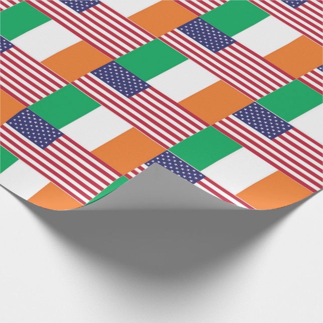 IRISH AMERICAN FLAGS WRAPPING PAPER (Corner)