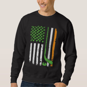 Irish American Hockey Flag Hockey St Patrick's Gif Sweatshirt