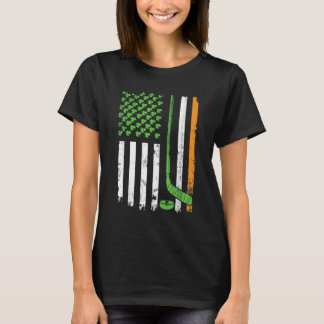 Irish American Hockey Flag Hockey St Patrick's Gif T-Shirt