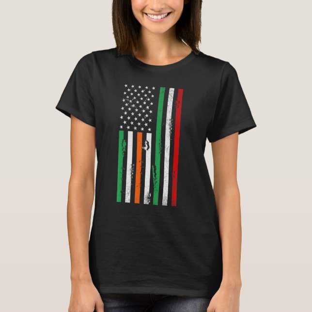 Irish American Italy flag Patrick's day cool Irela T-Shirt (Front)