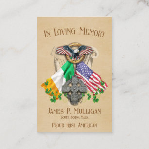 Irish American Memorial Photo Card