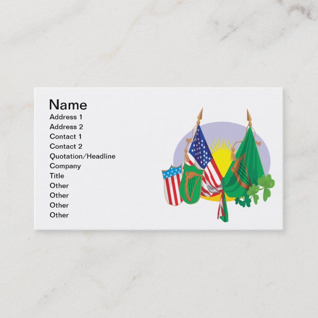 Irish American Pride Business Card (Front)
