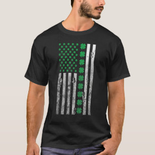 Irish American Shamrock flag saint Paddys patty Ir T-Shirt