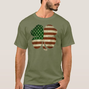 Irish American Shamrock Patriot Flag T-Shirt