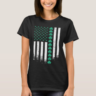 Irish American Shamrock U S American Flag St Patri T-Shirt