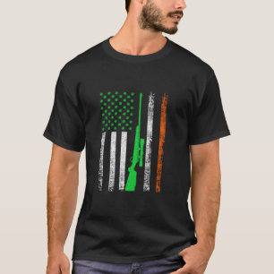 Irish American US Flag St Patrick s Day Hunter Bee T-Shirt