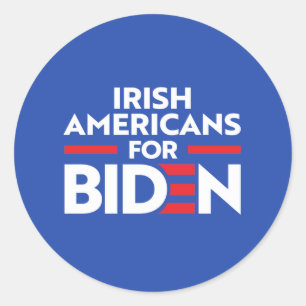 IRISH AMERICANS FOR JOE BIDEN CLASSIC ROUND STICKER