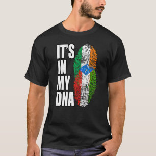 Irish And Equatorial Guinean DNA Mix Heritage Flag T-Shirt