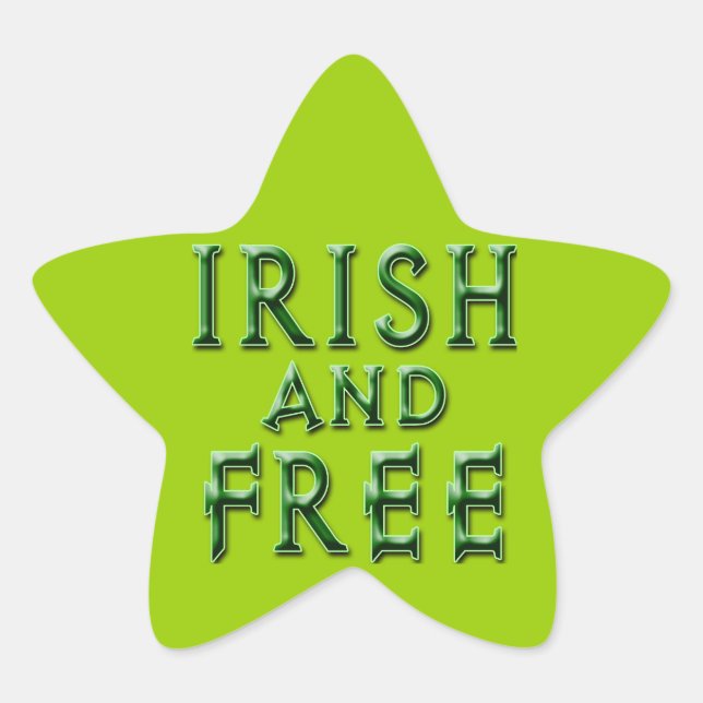 IRISH and FREE for St. Patrick's Day Star Sticker (Front)