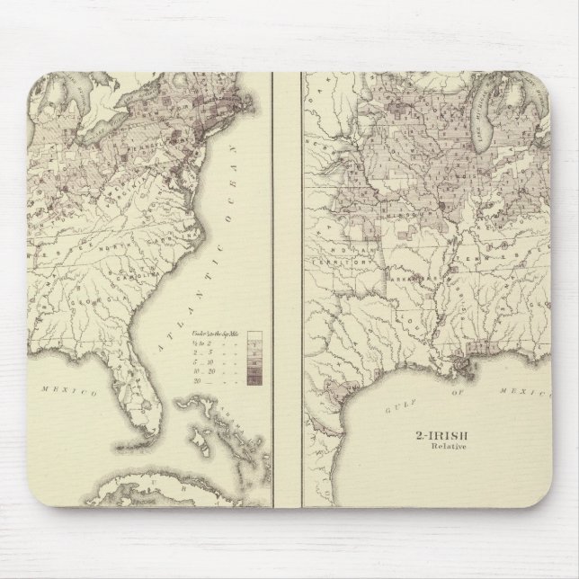 Irish and German Population 1870 Mouse Pad (Front)