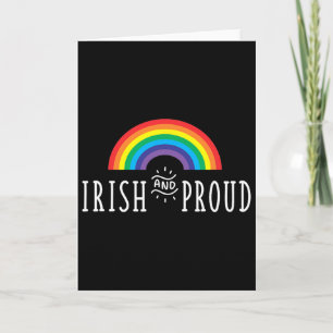Irish And Proud Gay Pride Rainbow Irish Lgbtq Sain Card