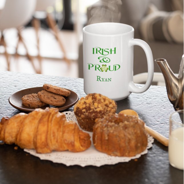 Irish and Proud Personalised Two-Tone Coffee Mug (Creator Uploaded)