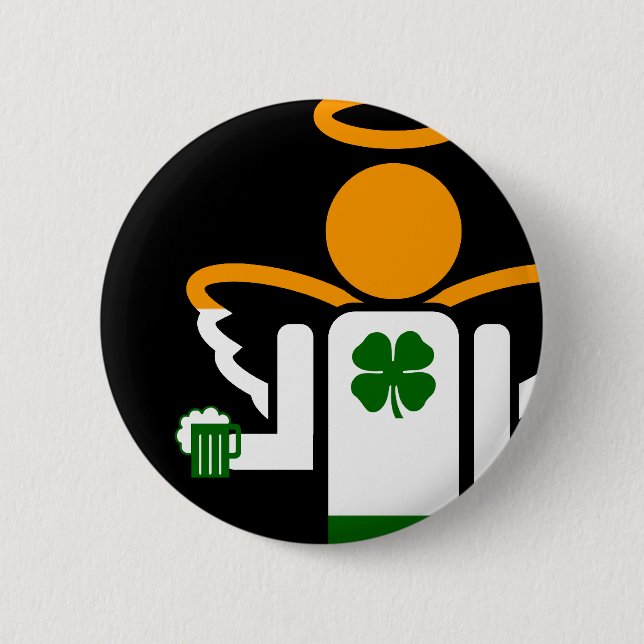 irish angel. 6 cm round badge (Front)