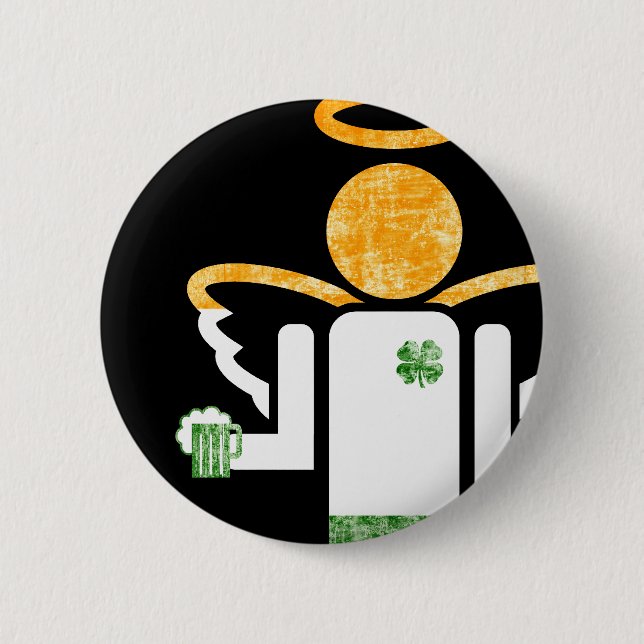 irish angel. 6 cm round badge (Front)