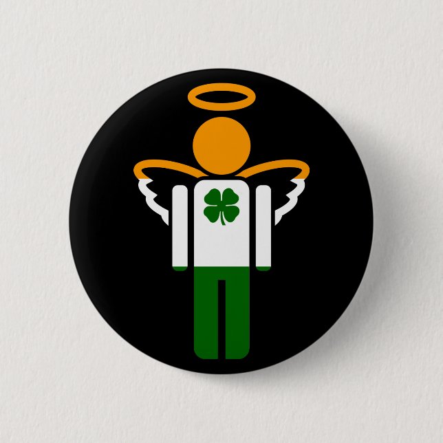 irish angel. 6 cm round badge (Front)