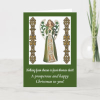 Irish Angel & Blessing Folded Chritmas Card