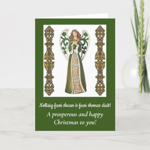 Irish Angel & Blessing Folded Chritmas Card