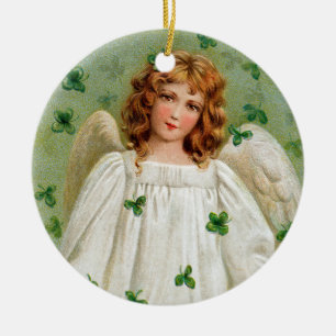 Irish Angel Christmas Ornament. Nollaig Shona Duit Ceramic Ornament