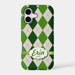 Irish Argyle with name tag