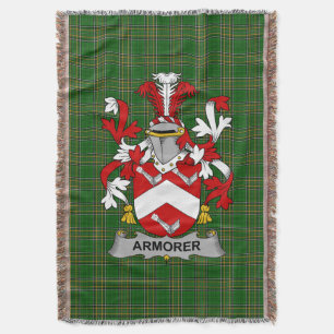  Irish Armorer Coat of Arms Family Crest Ireland Throw Blanket