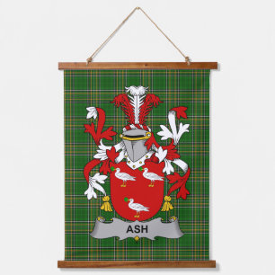 Irish Ash Coat of Arms Family Crest Hanging Tapestry