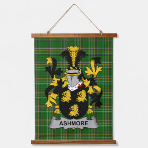 Irish Ashmore Coat of Arms Family Crest Hanging Tapestry