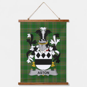 Irish Aston Coat of Arms Family Crest Hanging Tapestry