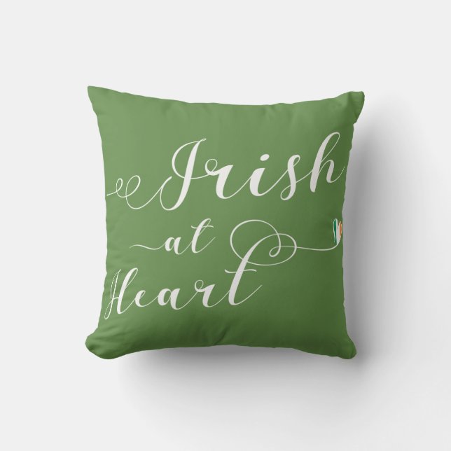 Irish At Heart Throw Pillow (Front)