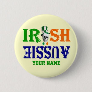 Irish Australian St Patrick's 6 Cm Round Badge
