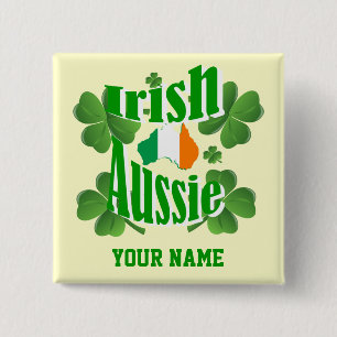 Irish Australian St Patrick's day 15 Cm Square Badge